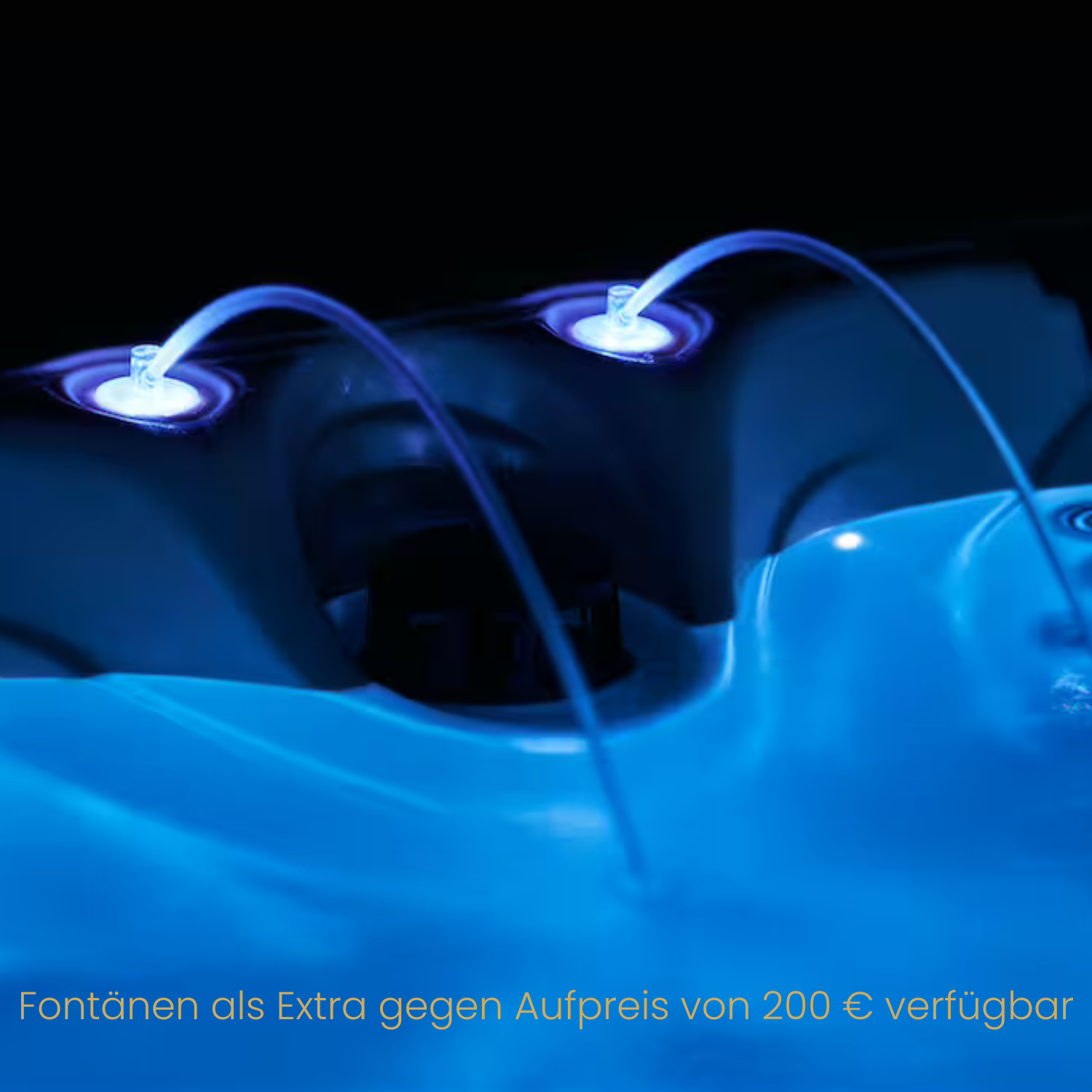 Whirlpool mit blauer LED-Beleuchtung und Fontänen – optionales Extra für Malibu Spa