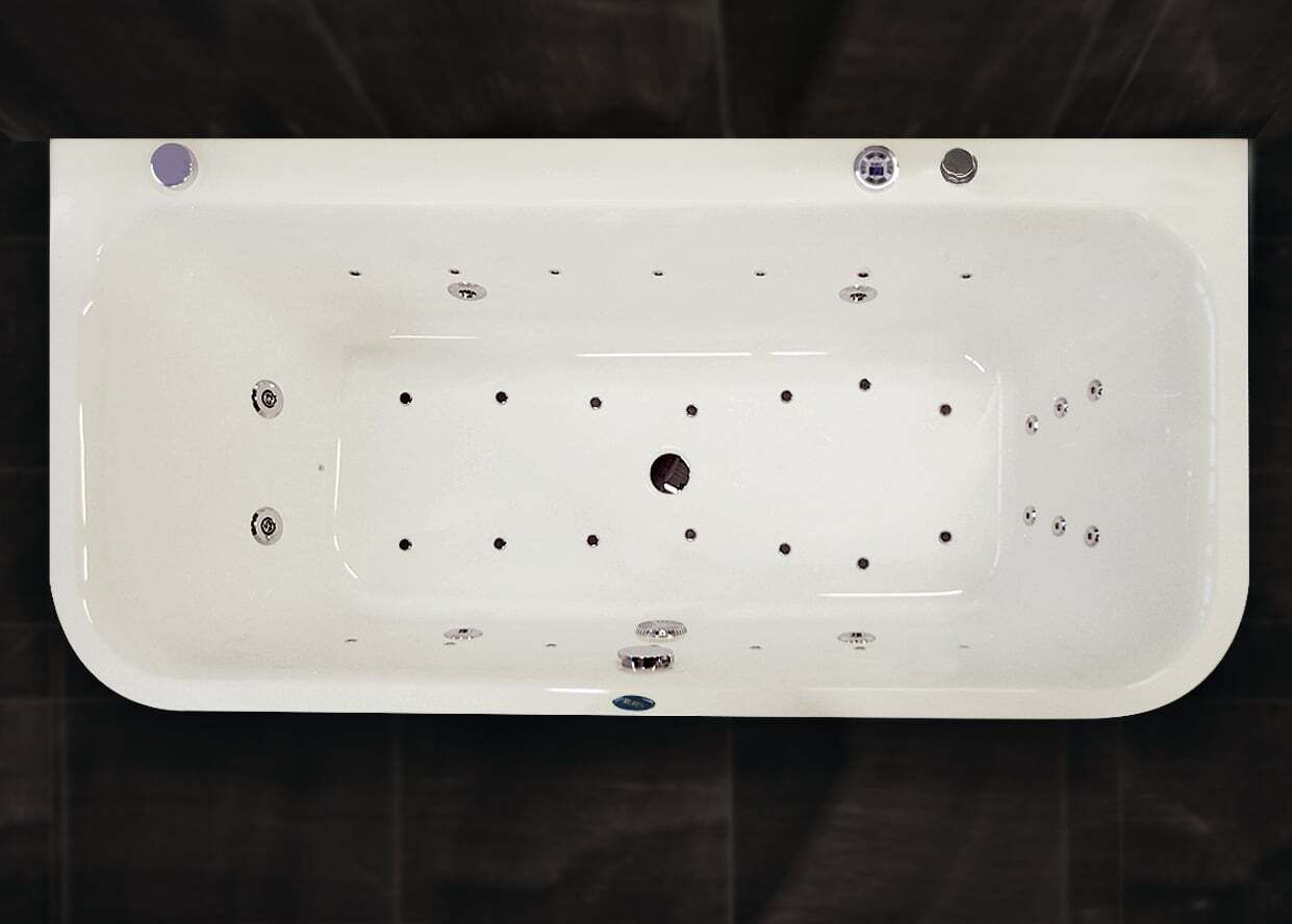 Michelle Whirlpool Badewanne mit grünem LED-Licht